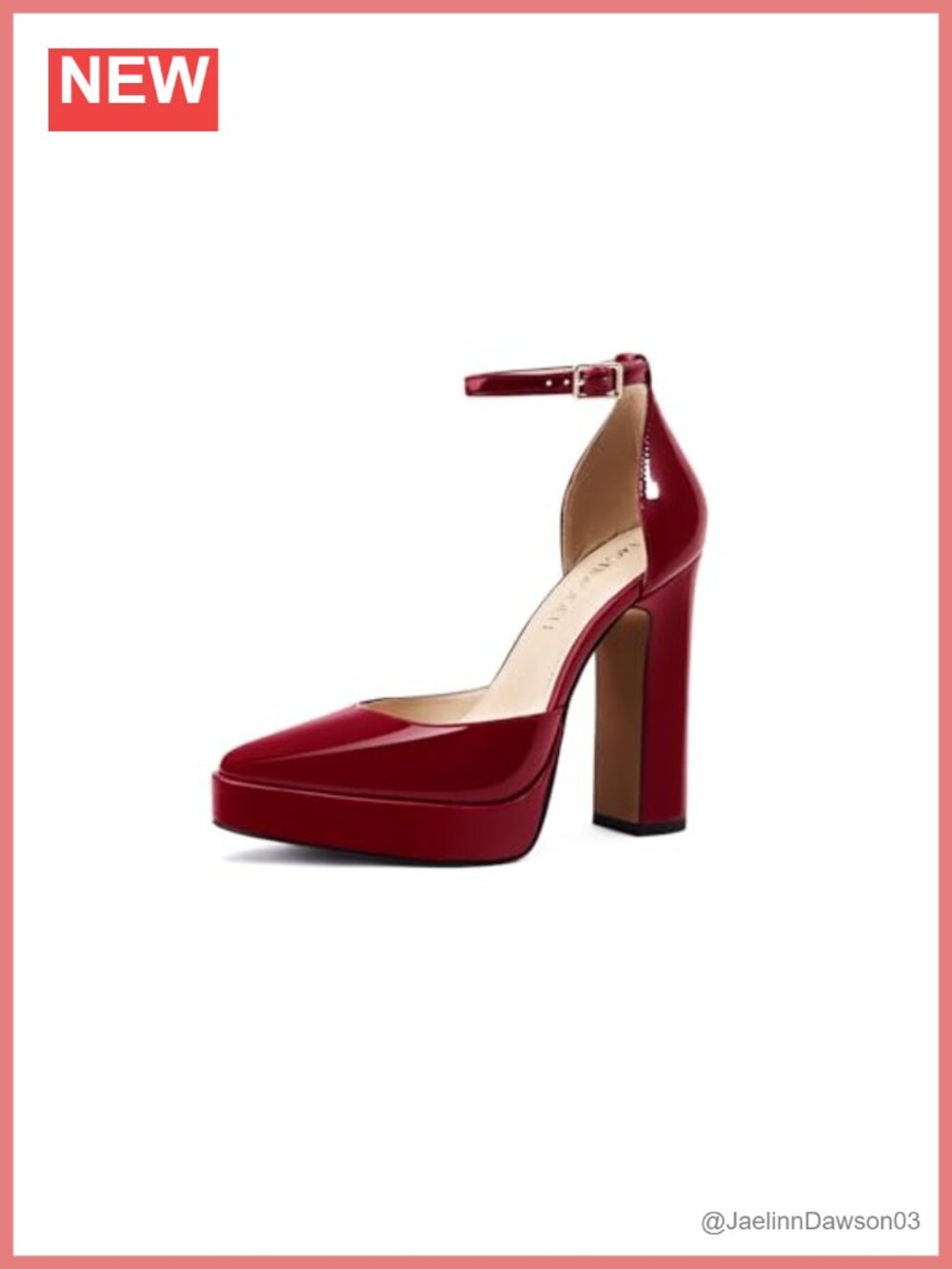 Chunky Platform Heel Pumps Ankle Strap Block Heel Dress Shoes Comfort